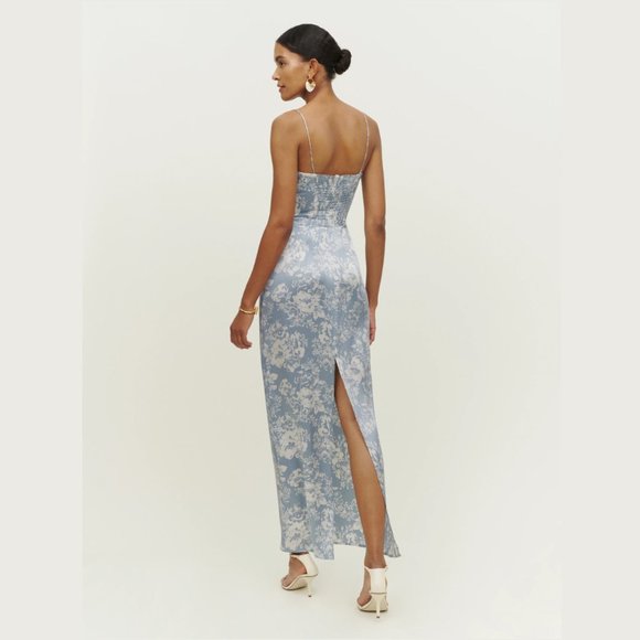 🆕 Reformation Frankie Silk Dress / Porcelain / Size 0 2 4 6 8 🌊 Ocean Sale 🌊 - Picture 3 of 5